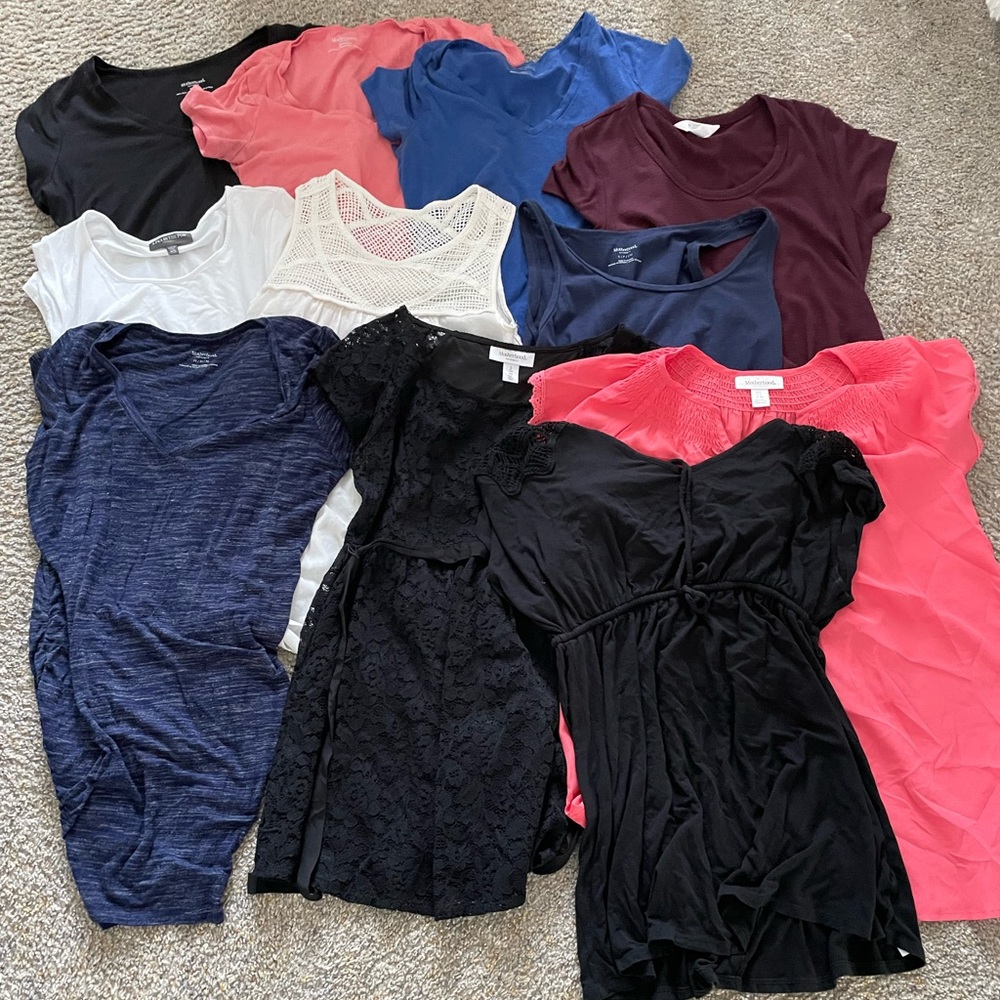 Maternity bundle of clothes mostly small, a few medium tops